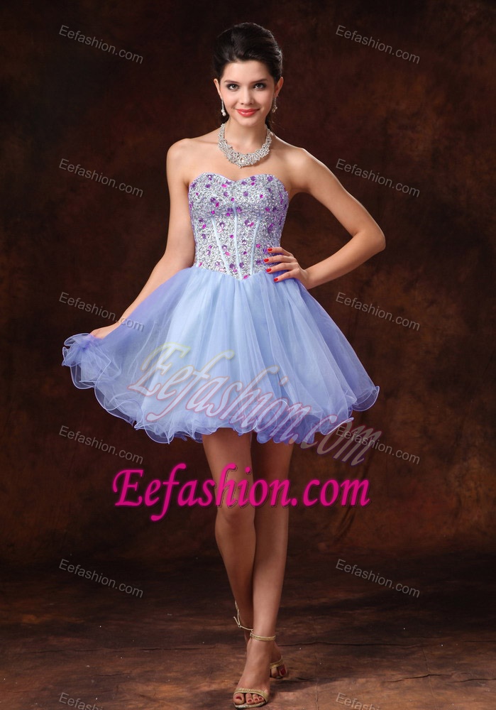 Custom Made Lilac Beaded Short A-line Backless Homecoming Dresses