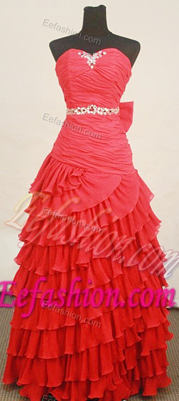 Popular Sweetheart Beaded and Ruched Prom Dresses with Layers on Promotion