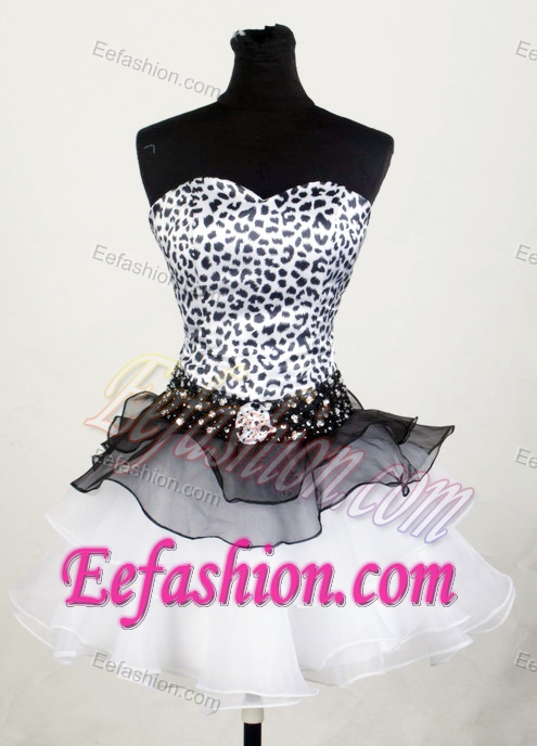 Short Sweetheart Mini-length Prom Dresses with Beading for Custom Made