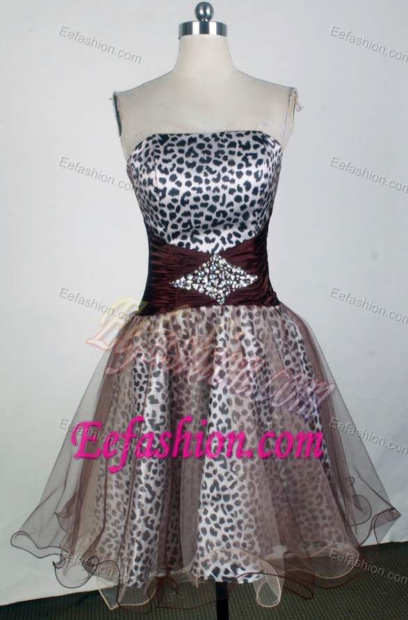 Sweet A-line Strapless Mini-length Brown Prom Dress for Girls for Custom Made