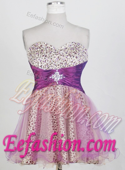 2013 New Short Sweetheart Mini-length Prom Dress with Beading in Pink