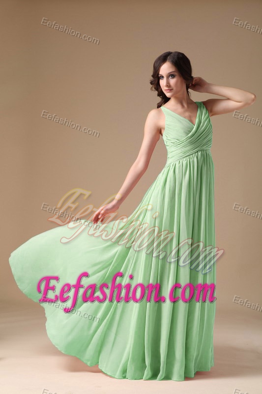 Spring Green V-neck Beautiful Ruched Summer Military Dresses under 150