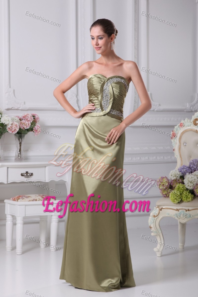 Ruched and Beaded Sweetheart Attractive Long Military Dresses for Party