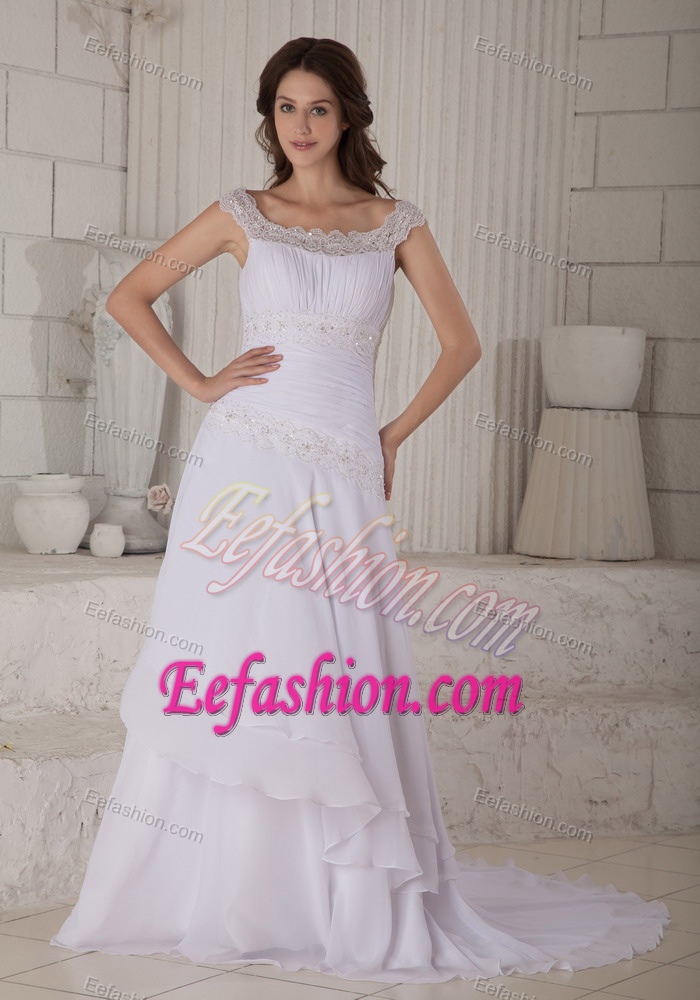 Princess Scoop Embroidery Wedding Bridal Gown on Promotion