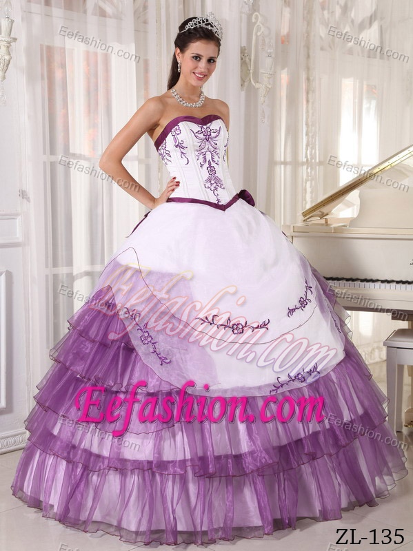 Wanted Ball Gown Sweetheart Long Satin and Organza Dresses for Quince