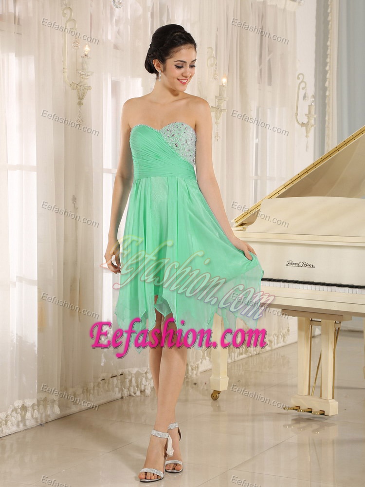 Green Sweetheart Short Party Prom Dress with Beading Best Seller
