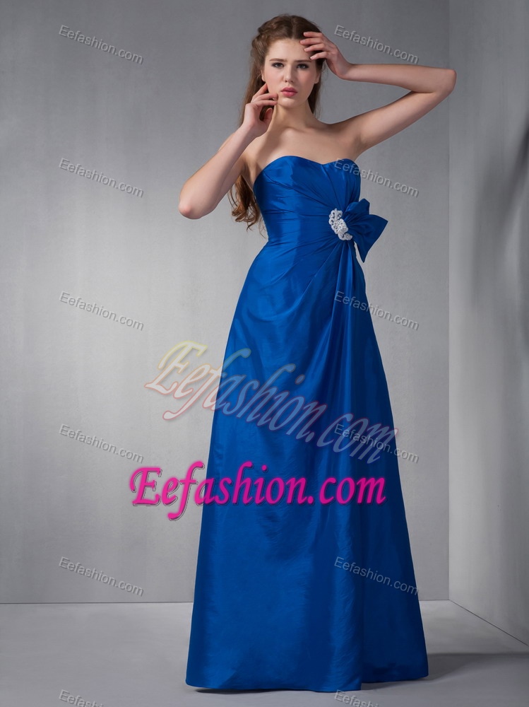 Sweetheart Maid of Honor Dresses in Royal Blue with White Appliques
