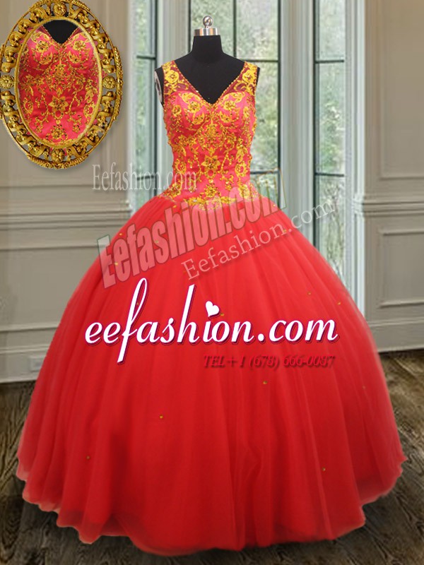 Affordable Sleeveless Beading and Appliques Zipper Ball Gown Prom Dress
