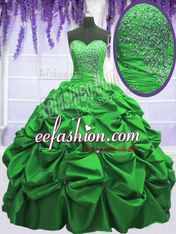 Popular Sleeveless Beading and Appliques and Pick Ups Floor Length Quinceanera Dresses