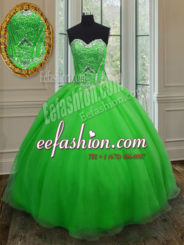  Ball Gowns Beading and Belt Vestidos de Quinceanera Lace Up Organza Sleeveless Floor Length