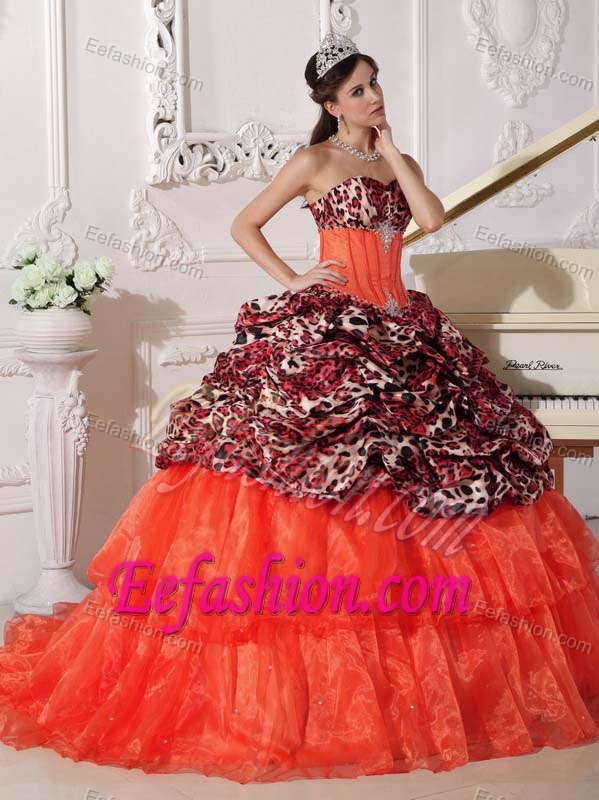 Ball Gown Sweetheart Sweet 16 Dresses for Wholesale Price in Orange Red