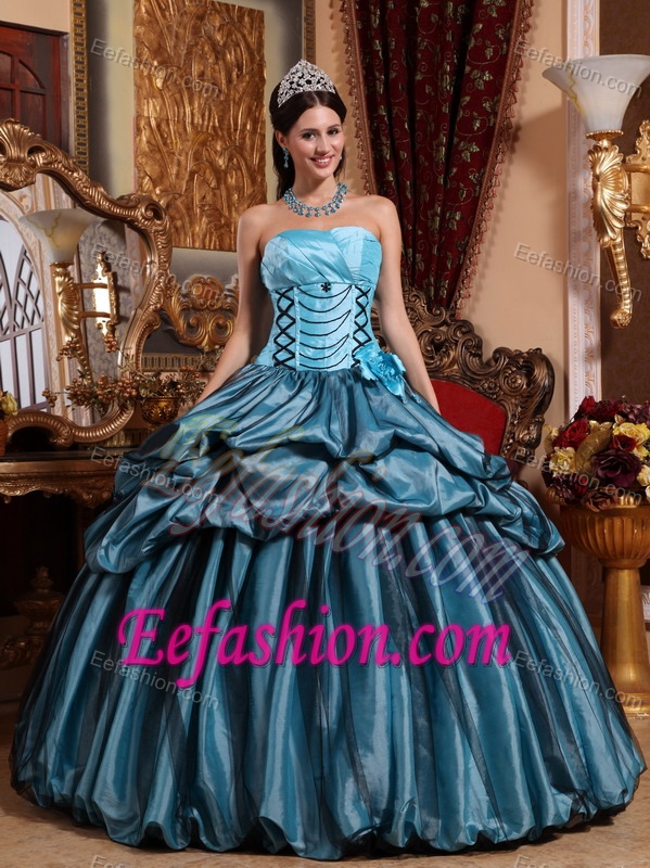 Ball Gown Strapless Cheap Quinceanera Gown Dresses with Flowers
