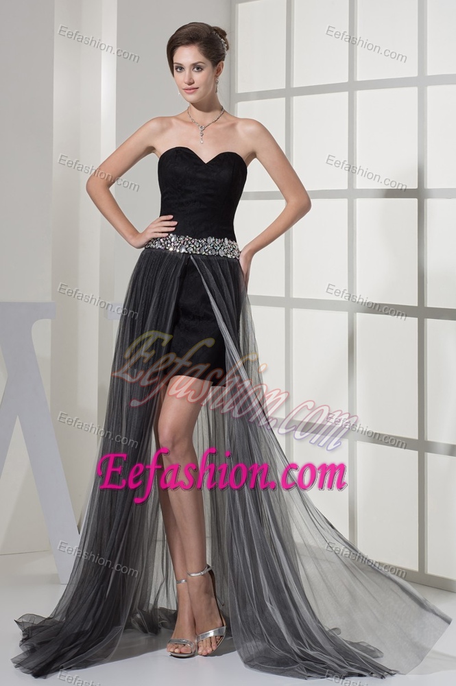 Asymmetrical Sweetheart Evening Dresses Under 100 with Beaded Ribbon