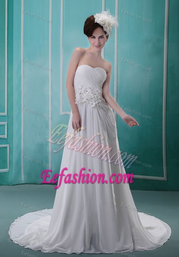 Sweetheart Ruched Church Wedding Dress on Promotion