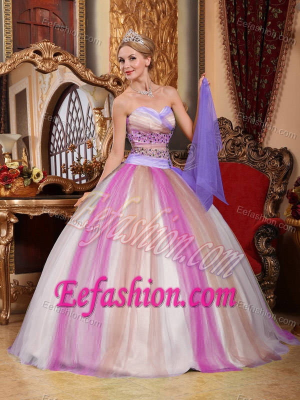 Multi-color Ball Gown Sweetheart Quinceanera Dresses with Beading