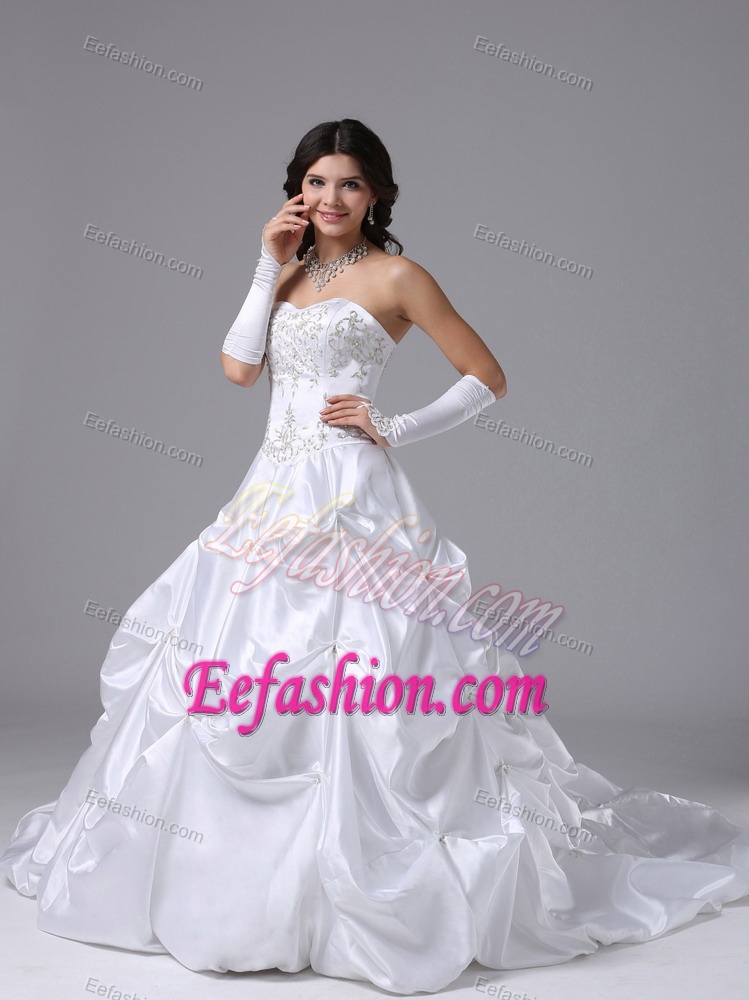 Ball Gown Sweetheart Brush Train Wedding Dresses in on Promotion