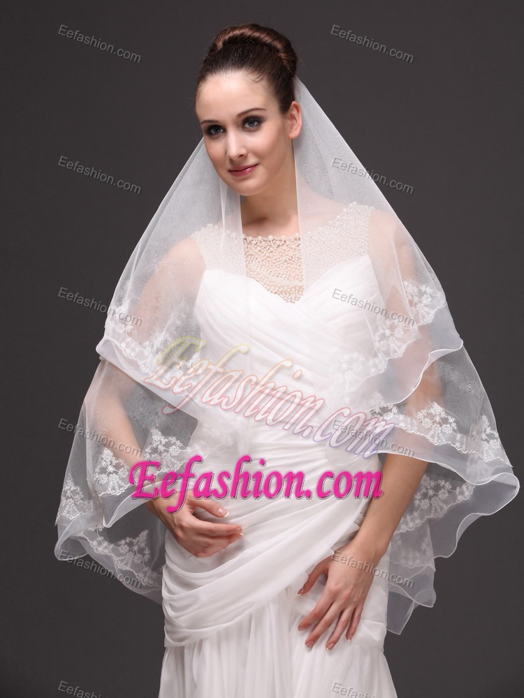 Fashion Best Wedding Veils With Appliques Hot Saling