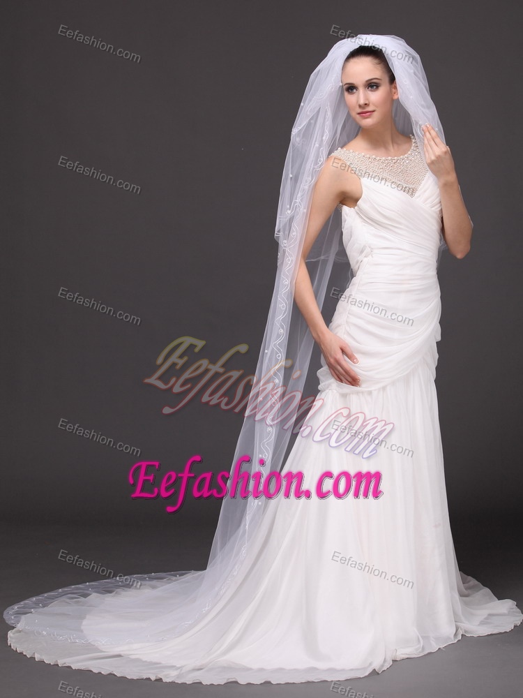 Three-tier and Embroidery Bridal Veils For Wedding