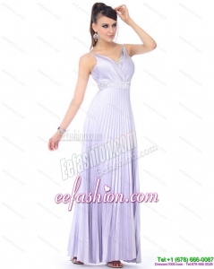 Sexy 2015 Empire V Neck Prom Dress with Pleats and Beading