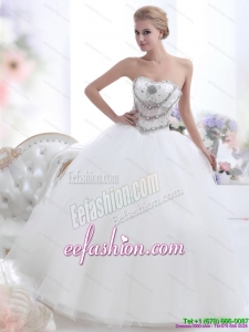 Amazing White Sweetheart 2015 Wedding Dresses with Rhinestones