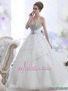 Amazing White Sweetheart Rhinestone Wedding Dresses for 2015