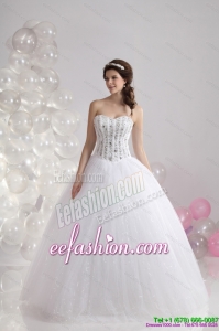 2015 Brand New Sweetheart Beach Wedding Dress with Beading
