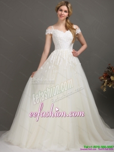 2015 New Off the Shoulder Wedding Dress with Beading