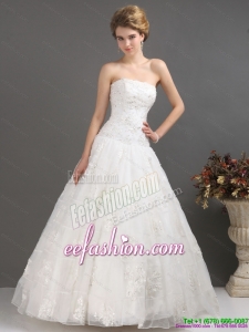 2015 Wonderful Strapless Wedding Dress with Floor length