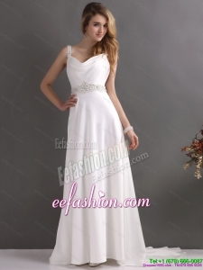Inexpensive Straps Wedding Dress with Paillette for 2015