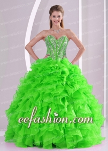 Ball Gown Sweetheart Popular Amazing Quinceanera Dresses with Beading and Ruffles