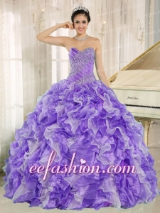 Fashionable Beaded and Ruffles Custom Made For 2013 Quinceanera Gowns