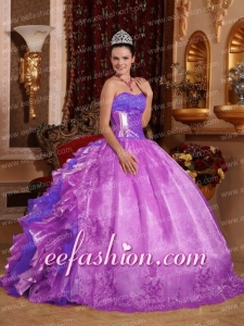 Ball Gown Strapless Ruffles and Beading Lilac 2014 Sweet 16 Dresses