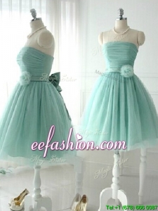 Discount Handcrafted Flower Short Prom Dress in Apple Green