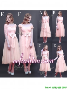Gorgeous Off the Shoulder Cap Sleeves Prom Dress with Bowknot