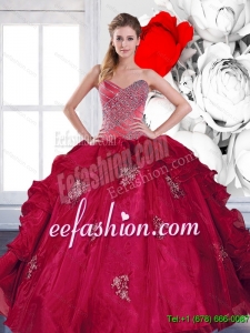 2015 Discount Sweetheart Ball Gown Quinceanera Dresses with Appliques