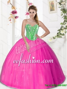 2015 Exquisite Sweetheart Quinceanera Dresses with Beading and Pick Ups