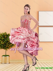 2015 New Style Sweetheart Prom Dresses with Beading and Pick Ups