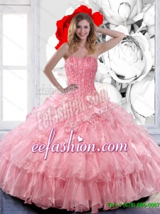 2015 Pretty Sweetheart Sweet 16 Dresses with Ruffled Layers