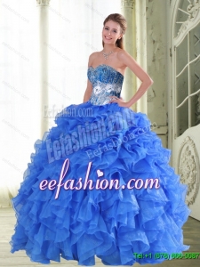 Beautiful Beading and Ruffles Sweet 16 Dresses for 2015 Spring
