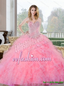 Beautiful Beading and Ruffles Sweetheart Quinceanera Dresses for 2015