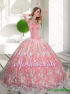 Beautiful Sweetheart 2015 Quinceanera Dresses with Beading and Lace