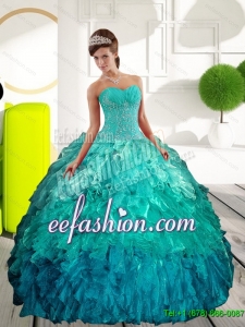 Beautiful Sweetheart Multi Color Quinceanera Dresses with Appliques and Ruffles