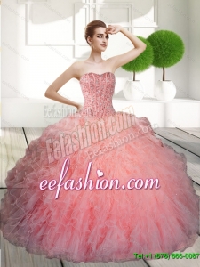 Discount Ball Gown Beading and Ruffles Quinceanera Dresses for 2015
