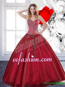 Exquisite 2015 Sweetheart Quinceanera Dresses with Appliques