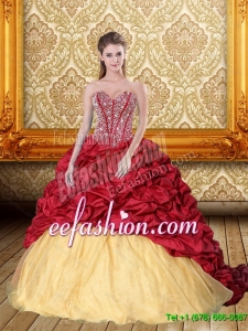 Exquisite Beading and Pick Ups Sweetheart Quinceanera Gown for 2015