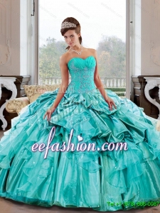 Exquisite Sweetheart 2015 Quinceanera Gown with Appliques and Pick Ups