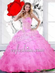 Gorgeous Beading and Ruffles Sweetheart Quinceanera Dresses for 2015