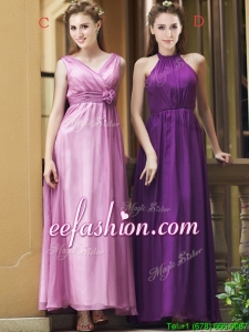 Exclusive Empire Chiffon Ankle Length Prom Dress with Ruching