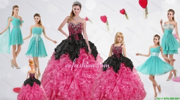 2015 Elegant Sweetheart Multi Color Quinceanera Gown and Ruching Short Prom Dresses and Multi Color Straps Little Girl D