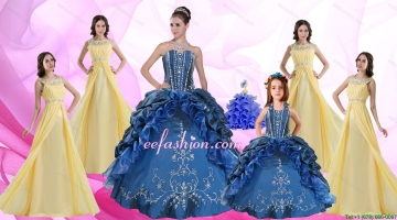 Ruffles and Beading Sweetheart Quinceanera Dress and Beading Long Dama Dresses and Halter Top Embroidery Little Girl Dre